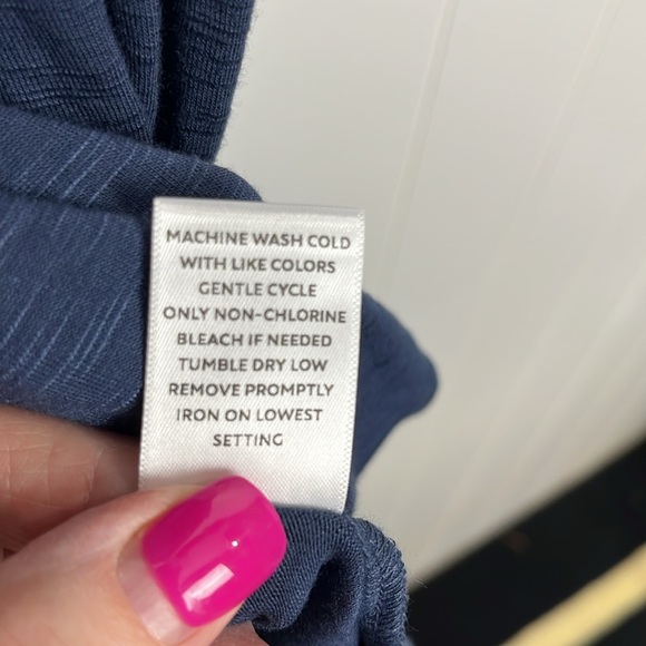 Nurture Womens Tunic/Top 2X Navy Red White Pullover Balloon Sleeve Embroidered - Picture 8 of 14